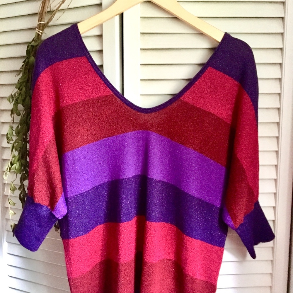 {Express} Color Block Backside Button Down Sweater - Picture 6 of 8